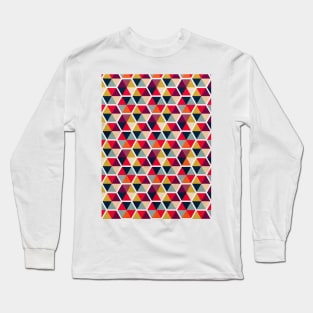 Colorful Umbrellas Geometric Pattern Long Sleeve T-Shirt